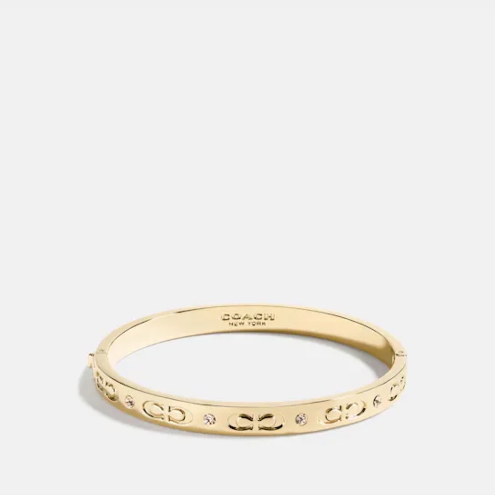 Coach signature hinged bangle